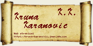 Kruna Karanović vizit kartica